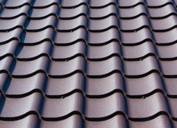 metal tile roof surface, background, texture