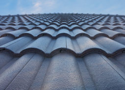 tile roof with blue sky